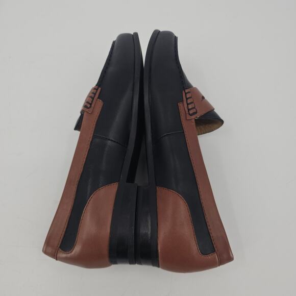 ARRAY Harper Loafer Slip OnTan Brown & Black Leather Loafer Shoe Women's 9 Basic - Picture 6 of 11